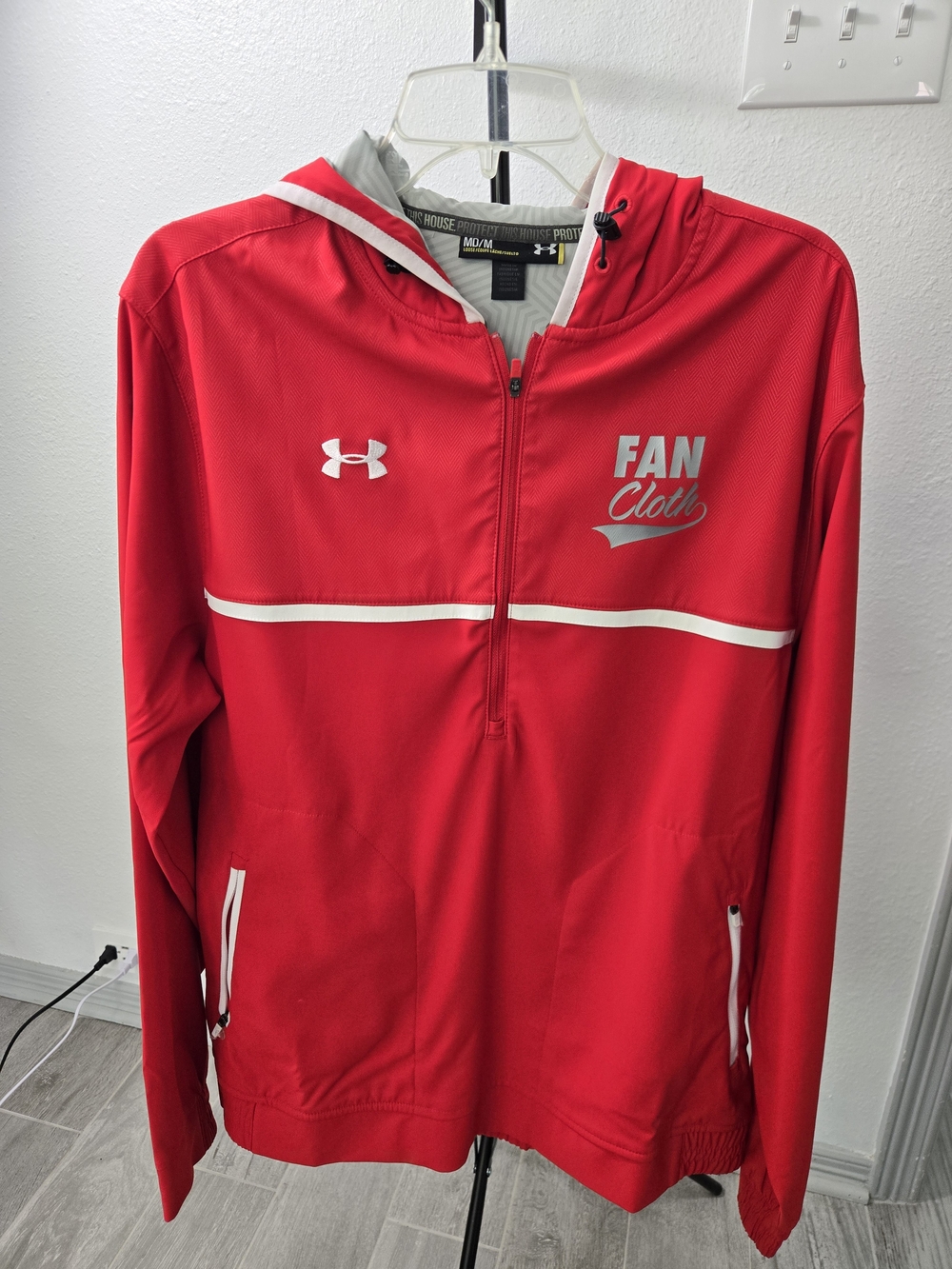 Under Armour Red Fan Cloth Half-Zip Hoodie